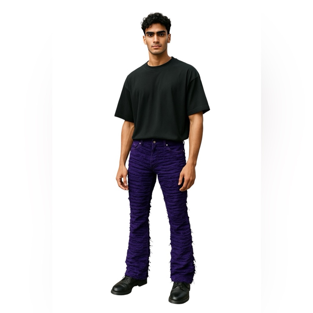 Guapi Jeans Mens 28 Purple Distressed Shredded Flare Pants
Brand New with Tags - Picture 2 of 13